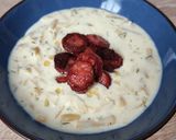 Kapros zöldbabfőzelék tejjel recept fázis 3 fotója