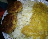 A picture of step 4 of Daal chawal with cutlus.