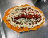 Une image de l'étape 12 de Salade de tomates tricolores aux oignons nouveaux et fromage frais.