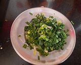 A picture of step 4 of Green garlic laccha paratha with matar paneer.