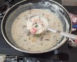 A picture of step 3 of Macaroni in Mushroom and bell pepper sauce.
