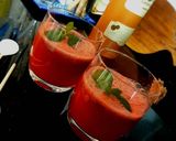A picture of step 3 of Watermelon gin cooler.