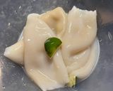 A picture of step 1 of Squid Curry Stuffed with Tofu and Egg.