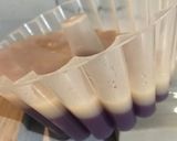 Foto langkah ke 2 dari resep Puding Lapis Ubi Ungu, tips mengukur kapasitas cetakan.