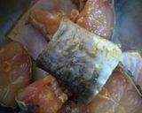 A picture of step 1 of Dahi macha(fish cooked in yogurt with mustard gravy).