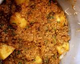 A picture of step 4 of Masoor keema pulao.