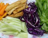 Hình bước làm 1 của món Gỏi cuốn chay ngủ sắc