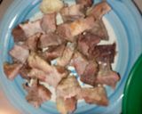 A picture of step 5 of Fried rice with beef meat.