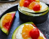 A picture of step 7 of Fruit Dessert with HungCurd topping.