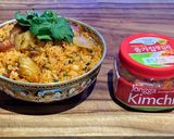A picture of step 3 of Kimchi fried rice.