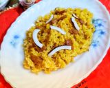A picture of step 7 of Gur wale chawal.