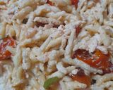 A picture of step 5 of Trofie with Feta and Smoked Salmon.