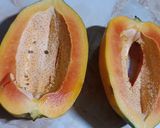 A picture of step 1 of Sweet Papaya Fruit Salad Sticks.