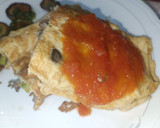 Foto del paso 6 de la receta: "Calzone" de huevo con ajos tiernos y setas