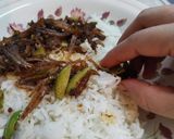 Gambar langkah 6 resipi Sambal Hijau Ikan Bilis Petai.