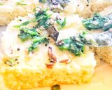 A picture of step 7 of Khaman Dhokla.