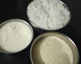 A picture of step 1 of Uttapam (leftover rice).