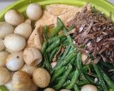 Foto langkah ke 1 dari resep Sambal Campur (Tahu, Teri, Telur Puyuh, Kacang Panjang).