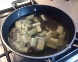A picture of step 1 of Fried Rabbit Chops, Marinated Zucchini, and Sweet Onion Cream.