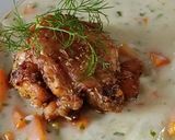 Gyors zöldség főzelék, kakukkfüves sült csirkével recept fázis 5 fotója