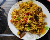 A picture of step 4 of Lima beans pulav (pavta bhat).