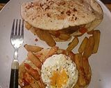 A picture of step 9 of Tex's Steak, Egg & Chips Flabread 🐮🍳🍟🍞.