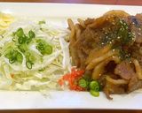 A picture of step 7 of Shogayaki (Stir fried pork with ginger sauce).