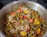 A picture of step 2 of Gawar(cluster beans) ki sabji.