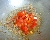 A picture of step 2 of Madurai muttai kari dosa / Madurai egg keema dosa.