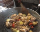 A picture of step 2 of Chicken stew in coconut with miracle plant Malunggay.