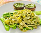 Une image de l'étape 4 de 💚 Champignons de Paris farcis au beurre de persil, servis avec des tagliatelles.