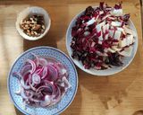 A picture of step 1 of Ravioli with Red Radicchio, Gorgonzola, and Walnuts.