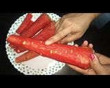 A picture of step 1 of Gazar ka Halwa.