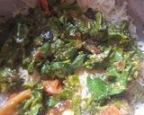 A picture of step 12 of Palak paneer Briyani.