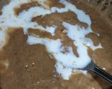 A picture of step 2 of Singhara atta dry fruits halwa.