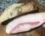 Hình bước làm 1 của món Mì Ý Carbonara - sốt kem và thịt heo hun khói Joselito