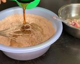 A picture of step 4 of Eggless Chocolate cake.