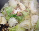 A picture of step 2 of Cabbage with Sausage Batch 2023.