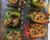 A picture of step 7 of Grilled TexMex Stuffed Peppers.