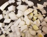 A picture of step 1 of My Tasty Lamb & Veg one Pan served with Garlic Bread.