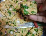 A picture of step 3 of Palak poha fritters.