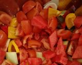 A picture of step 2 of Watermelon Gazpacho.