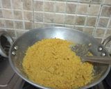 A picture of step 1 of Danedar besan burfi.