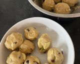 A picture of step 5 of White Chocolate, Salted Pistachio & Cranberry Cookie-Cakes. 🍪♥️🧁(egg free).