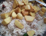 A picture of step 5 of Yam Pulao.