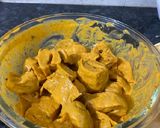 A picture of step 3 of Chaap masala tikka.