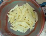 A picture of step 1 of Masala chips#kidsrecipecontest#jikonichallenge.
