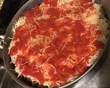 Une image de l'étape 8 de Aubergines grillées façon gâteau aux tomates, farce au chapon, pesto et emmental.
