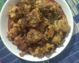 A picture of step 1 of लाल भाजी का पकोड़ा.