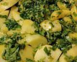 A picture of step 3 of Methi aloo.